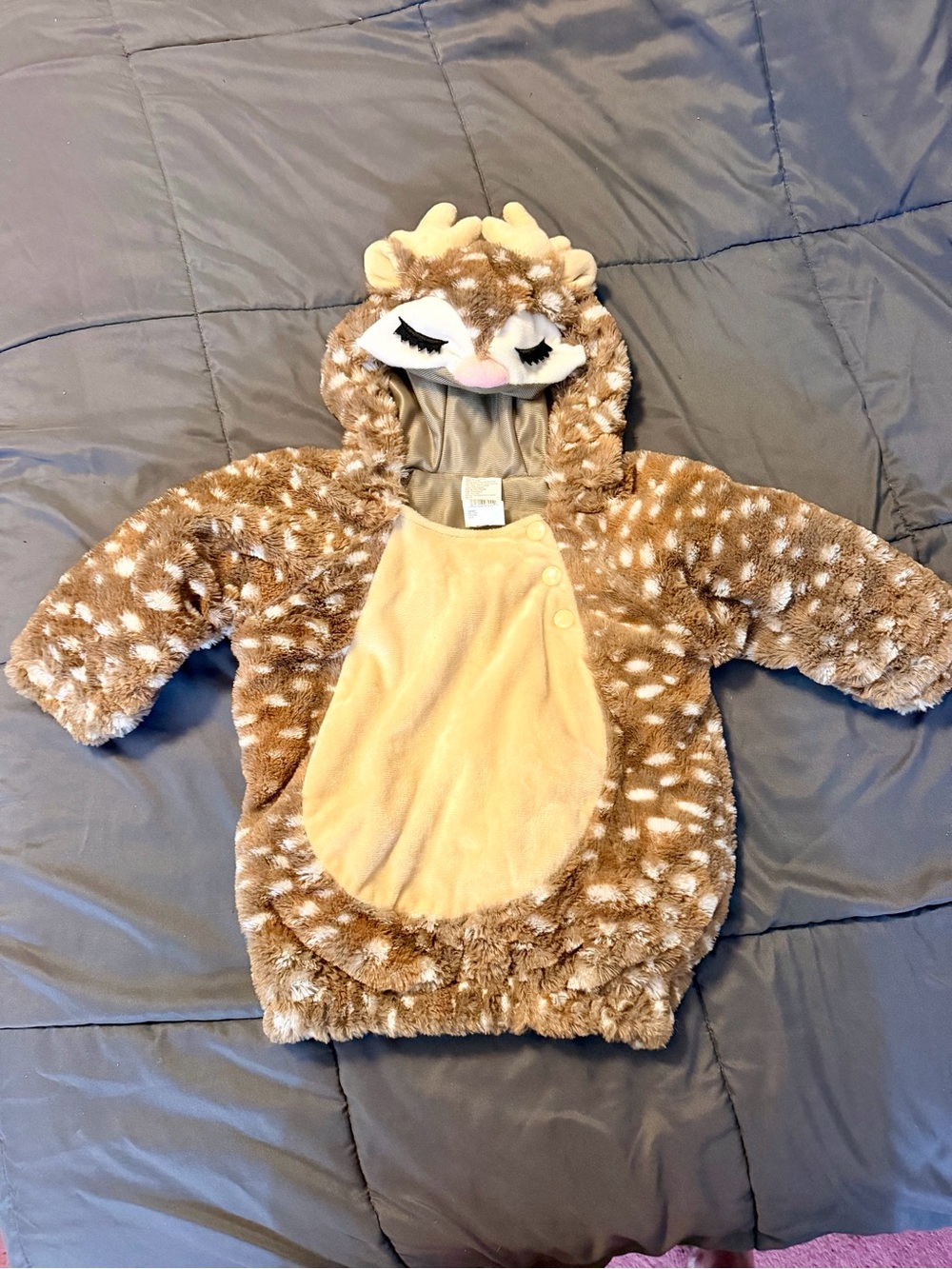 Fuzzy Baby Deer Hooded Costume 12-18M - Brown & Cream